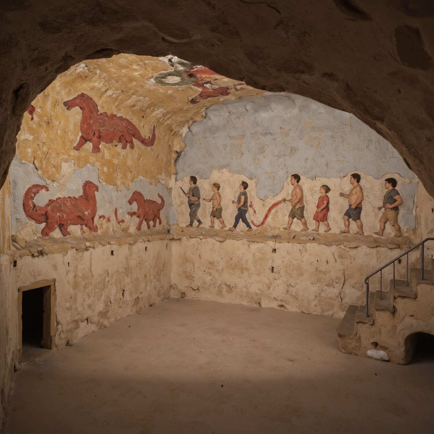 Aufnahme aus den Höhlen mit seinen einzigartigen Malereien und Abbildungen.