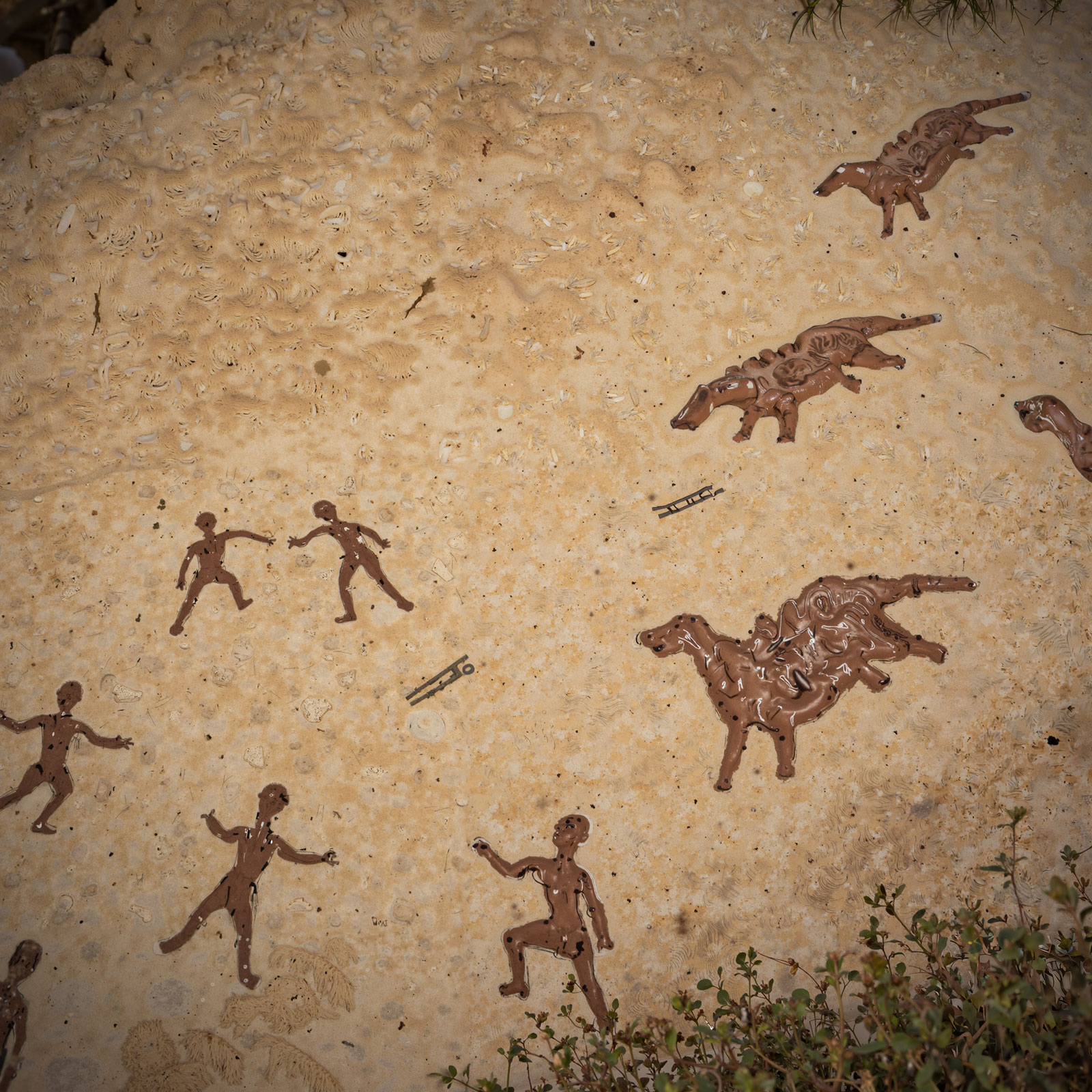 Detailaufnahme einer Jagdszene.