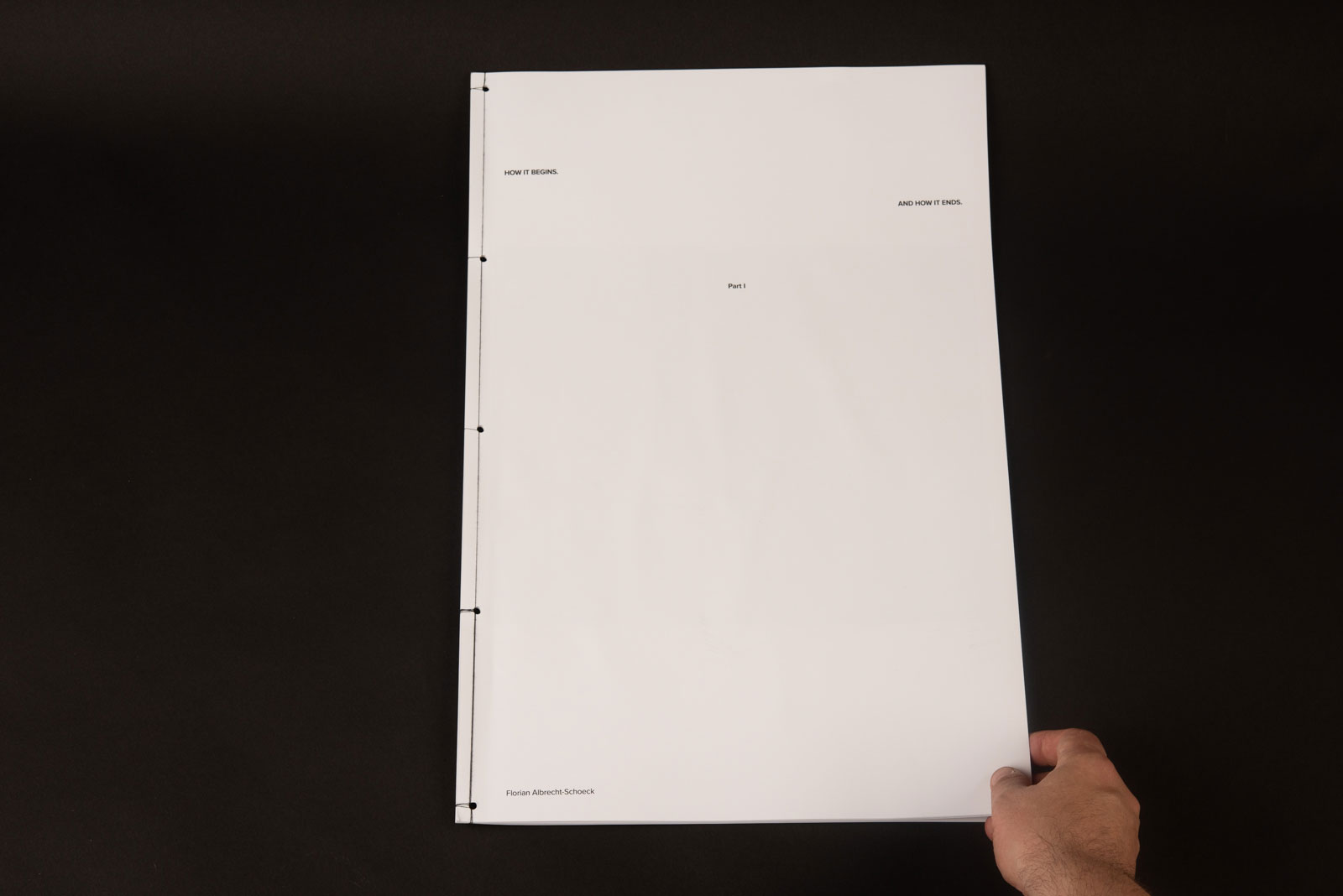 Buch-Edition des ersten Kapitels meiner neuen Arbeit „How it starts — and how it ends“