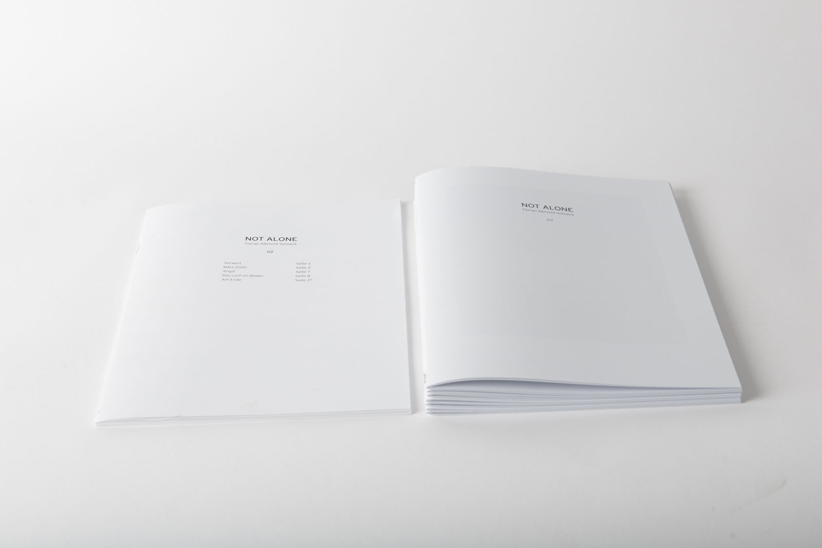 Die ersten Bilder der handgebundenen Buch-Edition von „Not Alone“. Die Buch-Edition besteht aus zwei Büchern.