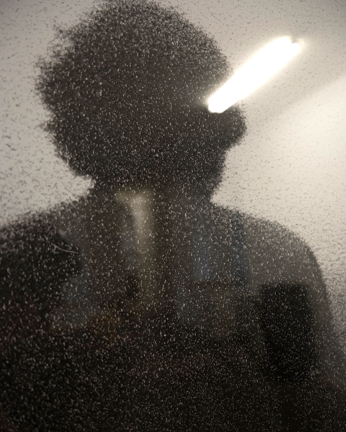 Zwölf Schwarz-Weiß-Negative erzählen eine Geschichte: „Die Wahrheit über die Entstehung der Fotografie, nach Florian Albrecht-Schoeck“. Hier ist zu sehen: zwei Testprints von der KI bis zum analogen Negativ.