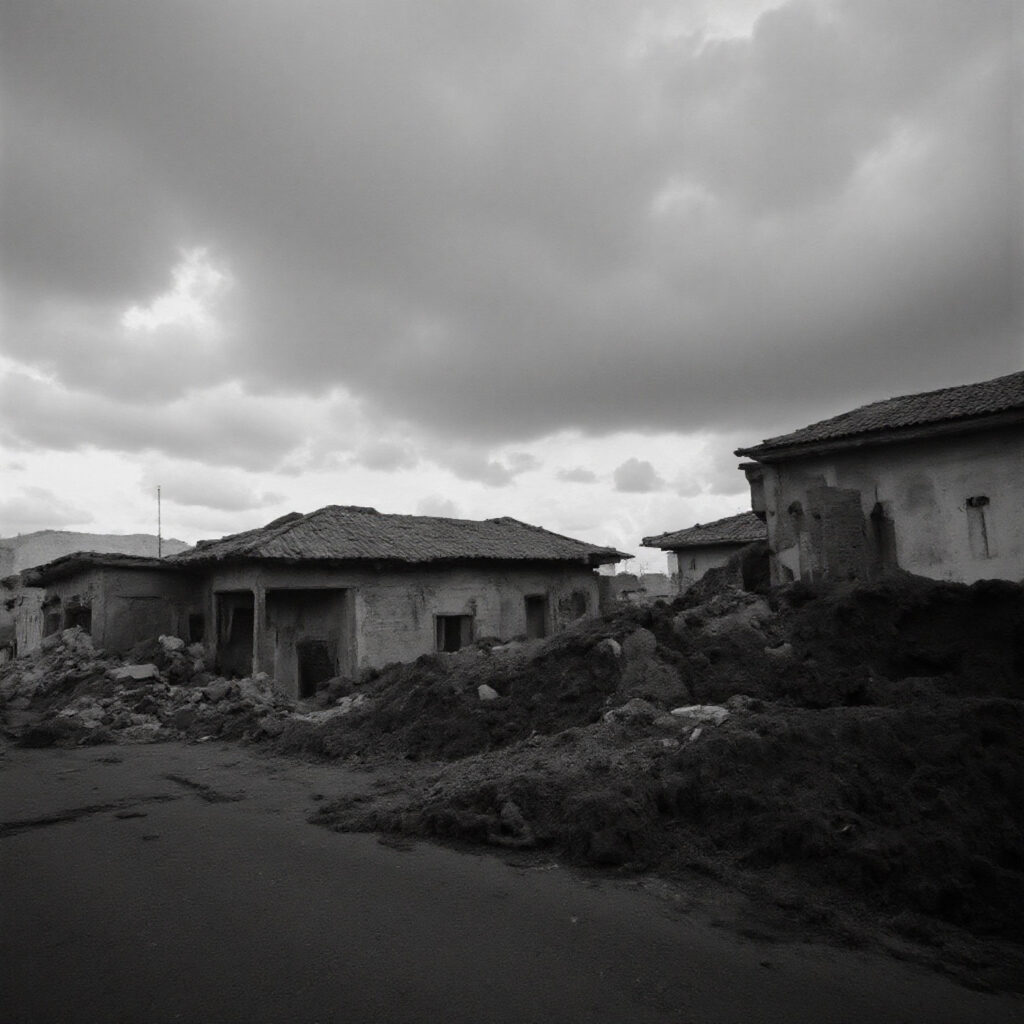 Die KI-Fotografie-Bilder beziehen sich dabei auf einen von mir geschriebenen Text, welcher durch verschiedene Sprach-Modelle modifiziert und erweitert wurde. Außerdem bauen die Bilder auf zwei LoRa Modellen von mir auf: eines mit dem Stil wie ich damals analog fotografierte und eines mit verschiedenen Materialien, aus denen ich meine “Neue Welt” aktuell baue.