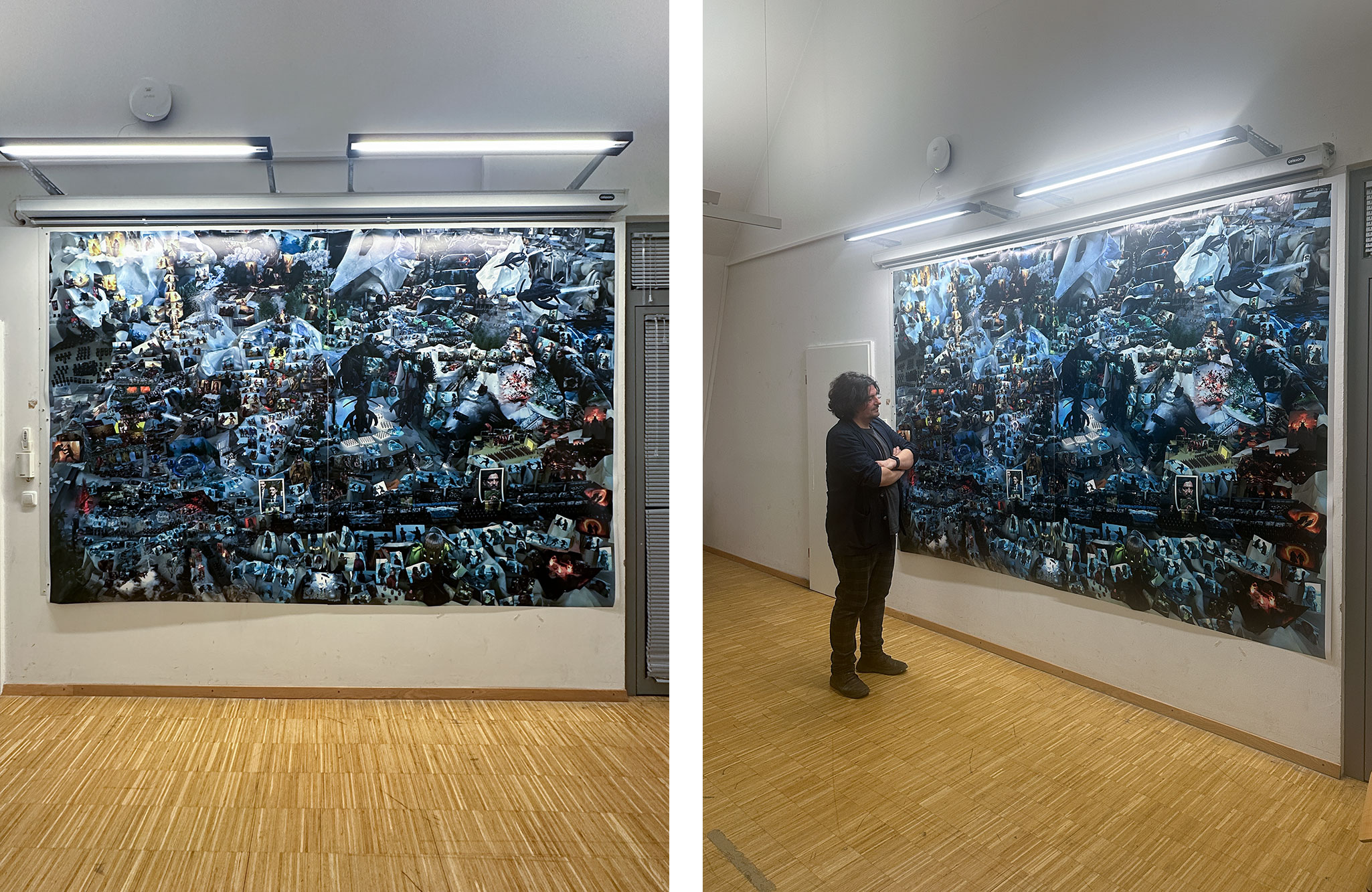 Ansicht des 3 × 2 Meter großen Testdrucks von der Arbeit „Sleep Well II“.