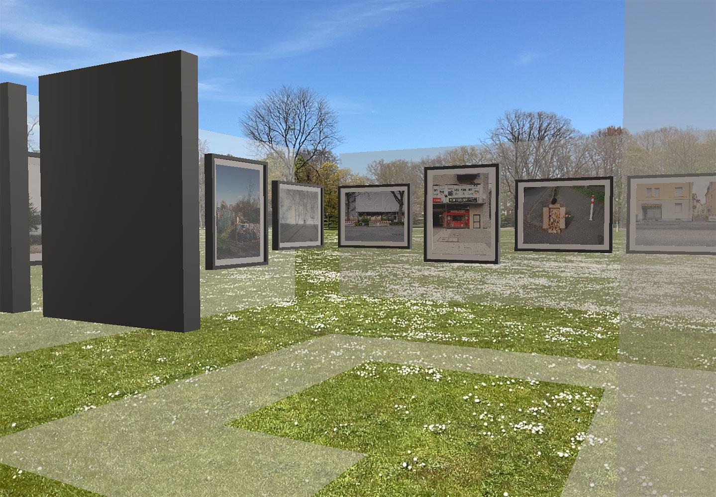 Ich experimentiere zur Zeit mit dem Erstellen virtueller Ausstellungen in AR (Augmented Reality).