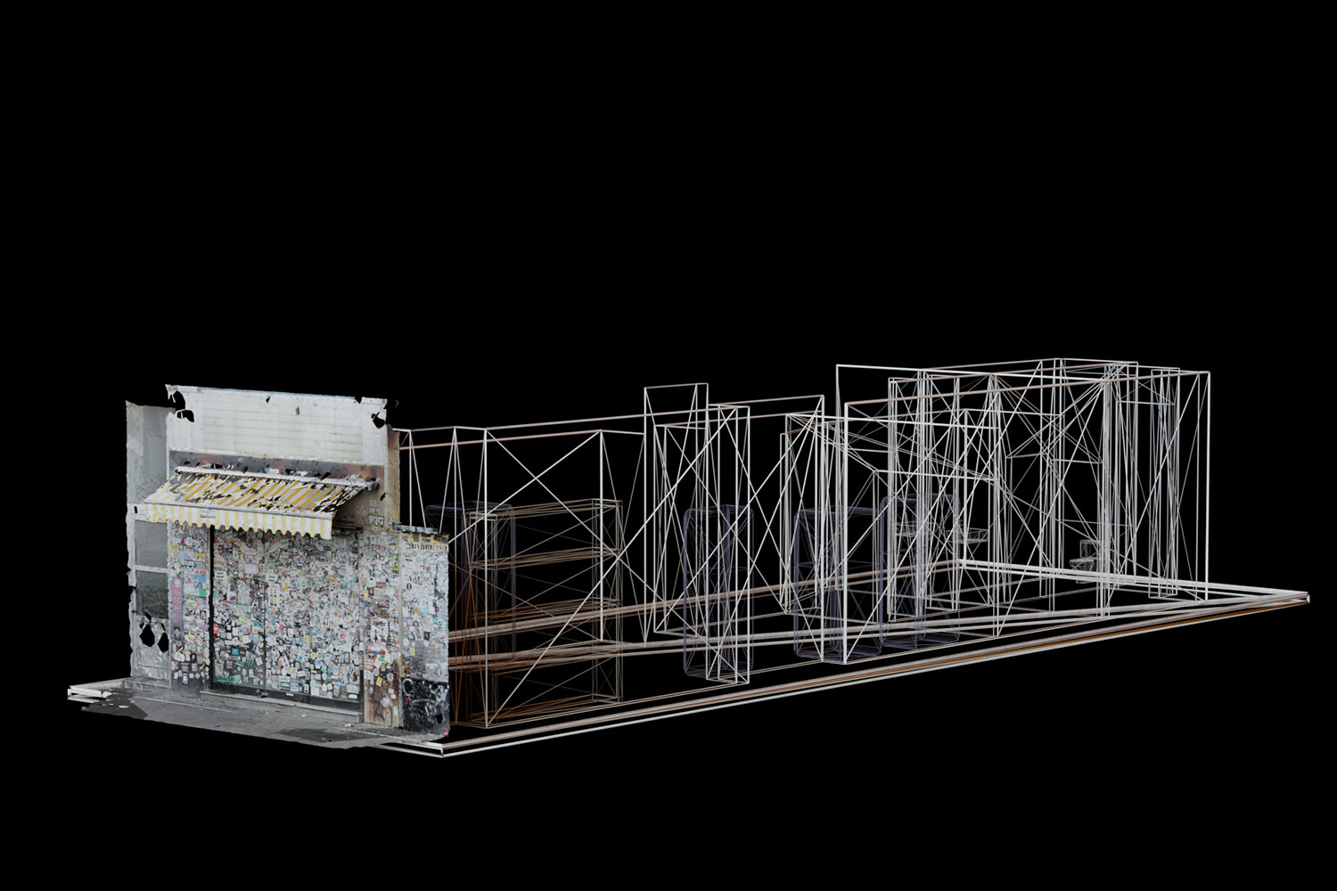 Erstes 3D Rendering der Fassade und Struktur.