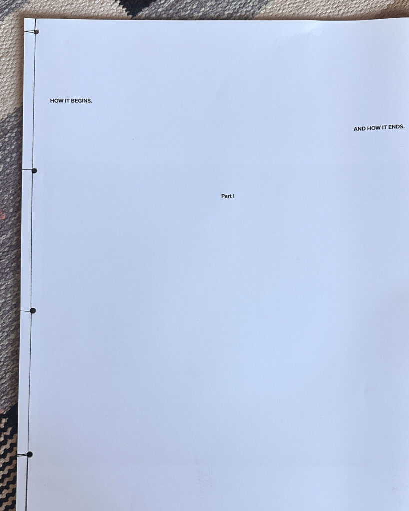 Buch-Edition Teil 1 von „How it starts — and how it ends“